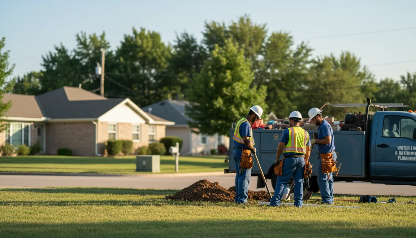 Residential water line and bathroom plumbing service in Lake Creek, TX